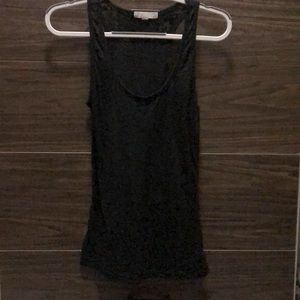 Raceerback tank top with sheer flower design